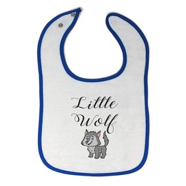 Toddler & Baby Bibs Burp Cloths Woodland Little Wolf Funny Humor Cotton Baby Items for Baby Girl & Boy White Royal Blue Design Only