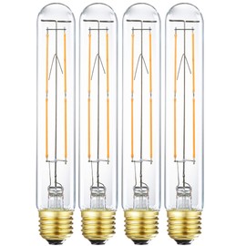 XININSUN Dimmable E26 Light Bulb 6W Equal 60 watt Edison led Light Bulb AC120V Warm White 2700K Edison Light Bulbs 60 Watt 600LM T10 led Bulb, Medium Base E26 Led Bulb, Pack of 4. (Warm White-2700K)