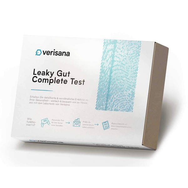 Leaky Gut Test Complete - Stool Test for Permeable Gut Includes Zonulin & Alpha-1 Antitrypsin - For Gastrointestinal Diarrhoea - Proof of Leaky Gut, Candida, Intestinal Flora, Secretory IgA - Verisana
