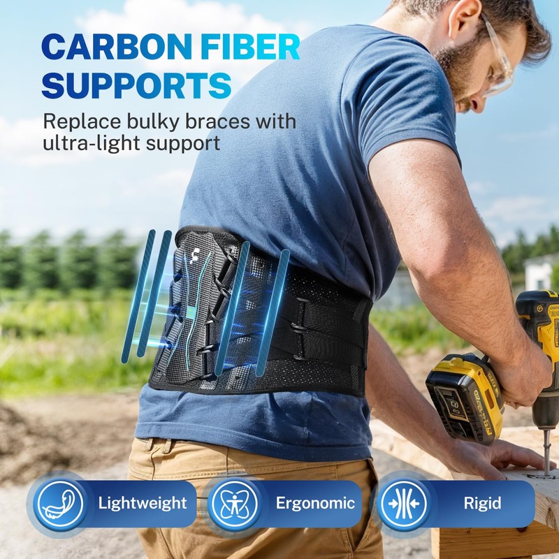 Fitomo Lumbar Support Back Brace, 3D Support Cushion, Ergonomic Support