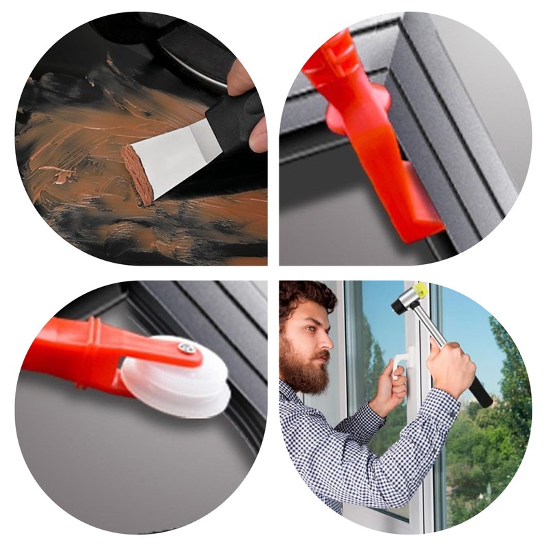 Window Glazing Tool Kit, 4 PCS Glazing Tools, Glazing Tools