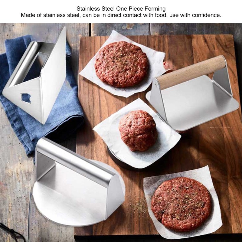 Burger Press Rectangular 304 Stainless Steel Burger Smasher Non Stick