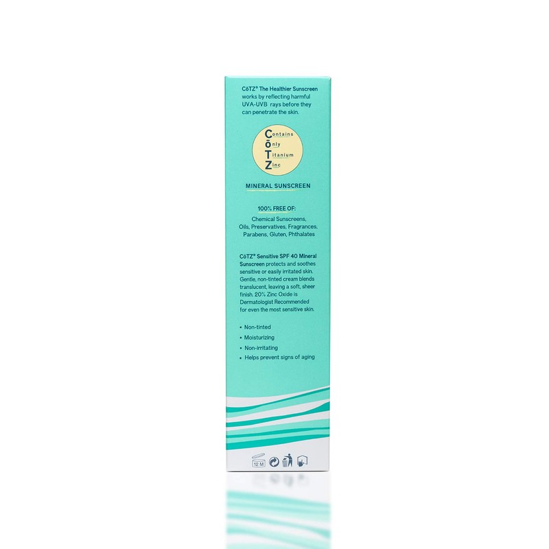 COTZ Sensitive Non-Tinted Zinc Oxide Mineral Sunscreen for Body and