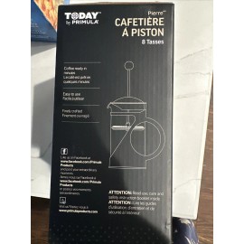 TODAY Pierre 8-Cup French Coffee Press - Today By Primula (Temp Safe Glass) New