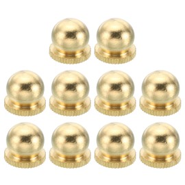 PATIKIL M5x0.8 Thread Brass Cap Nuts Knob, 10 Pack Lamp Finial Decoration Screw Caps Nut Handle Knob Decoration for Lighting Furniture Cabinet, 11mm