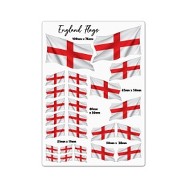 A4 Sticker Sheet England Flags Vinyl Stickers - English Waving National Flag Country Travel Holiday Car Decal Scrapbook Aesthetic #81762
