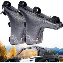 Hutexico 2 Pack for Kawasaki Teryx KRX 1000 UTV Roll Bar Triangle Storage Bag, Double Zipper Side by Side Bags Roll Bar Gear Bag, Compatible 2020-2024 Models (Black x2)
