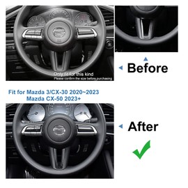 ANFOKAS Compatible with Mazda 3 CX-30 CX-50 Accessories Sporty Car Dashboard Center Consoles Cover Trim Interior Decoration Sticker -Carbon Fiber Style