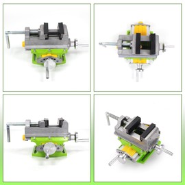 CNCTOPBAOS 3" Cross Slide Vise for Mill and Drill Press,3 Inch Cross Sliding Flat Vise,Aluminum Alloy 2 Way Movement X-Y Compound Bench Top Woodworking Clamp for Mini Drilling Milling Machine