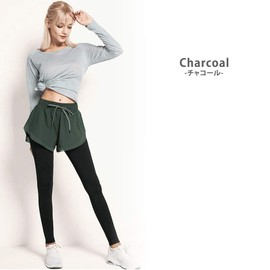 Teddy yoga061 Women's Yoga Pants, Shorts, Integrated Leggings, Thin, Fitness, Sportswear, Sweat Absorbent, Quick Drying, charcoal