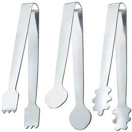 Nagao Tsubame Sanjo Condiment Tongs, 3.9 inches (10 cm), Set of 3, Claw Flat, Palm, Made in Japan