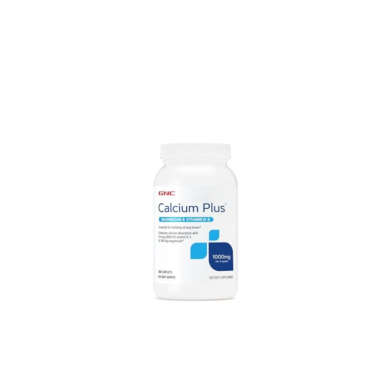 GNC Calcium Plus Magnesium & Vitamin D-3 1000mg, Essential for
