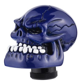 Padaodao Skull Gear Stick Knob Car Shifter Handle Head for Most Manual Transmission Vehicles SUV Trucks, Blue