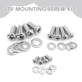 Mebamce Universal TV Mounting Hardware Kit 24 PCS M4 M6 M8 Stainless Steel Screws Washers for VESA Wall Mount TV and Monitor Bracket Fixing
