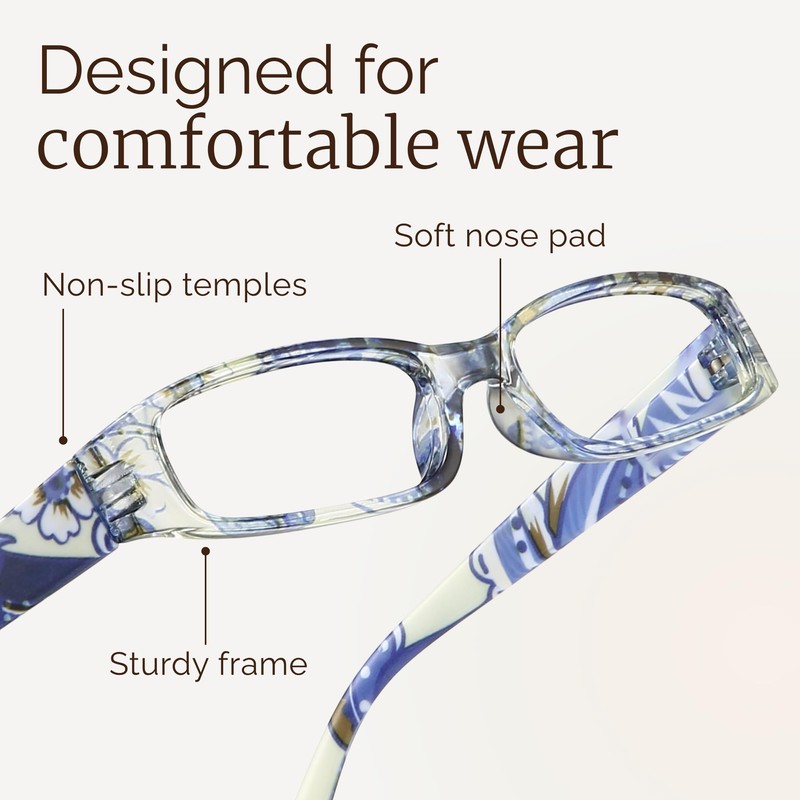 Gaoye 4-Pack Readers for Women, Blue Light Blocking Reading Glasses,