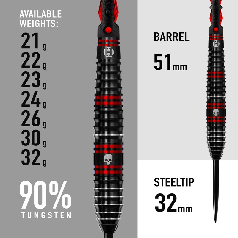Harrows Ryan Searle 90% Tungsten Steel Tip Darts Set 21g,