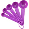 5 Pcs Purple Plastic Measuring Cup and Spoon Kitchen Tool