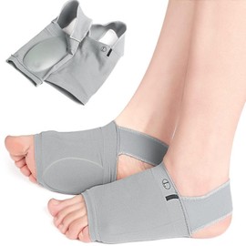 Arch support cushioned sole pads Foot protector for plantar fasciitis, Arch Relief heel fixation strap Standing work Running Mountaineering for both men and women (1 pair ) (S(8.25In-9.65In）, Gray)
