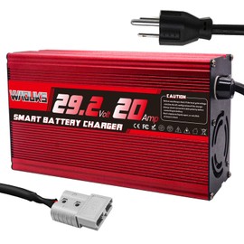 29.2V 20A LiFePO4 Battery Charger Used for 8S 24V 25.6V LiFePO4 Battery Pack with Grey 50A Anderson Smart Fast Charger