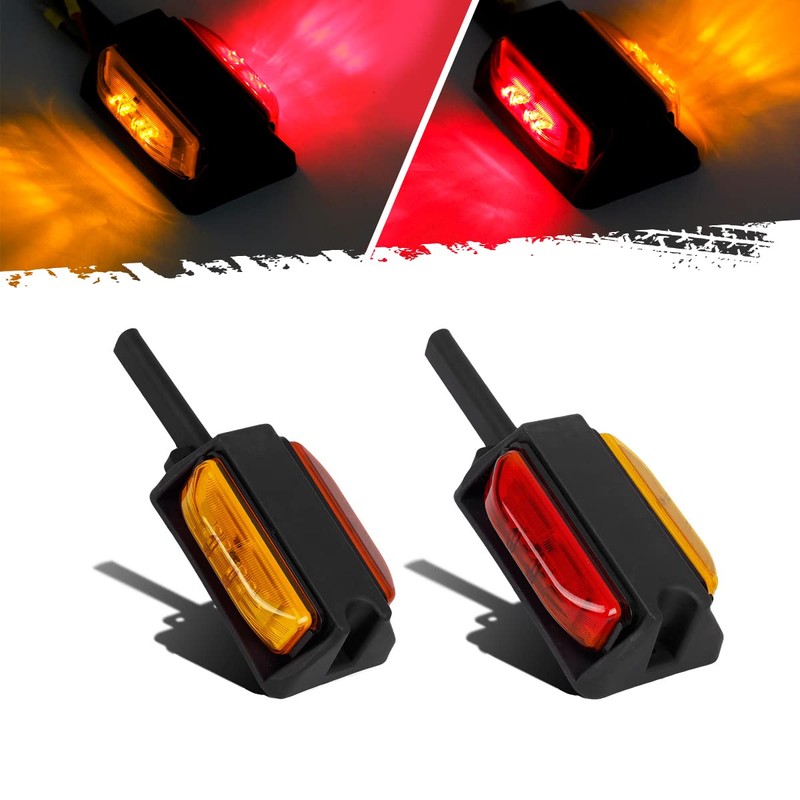 Partsam 2x 4 LED Clearance Trailer Fender Lights Amber Front
