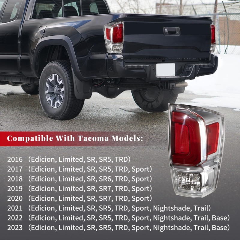 SAWVIVA Tail Light Assembly Compatible with 2016-2023 Tacoma Rear Brake