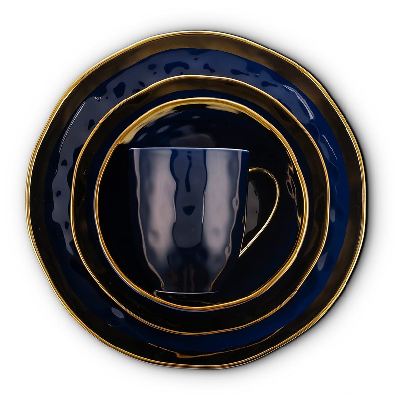 Stone Lain Porcelain 16 Piece Dinnerware Set, Service for 4,