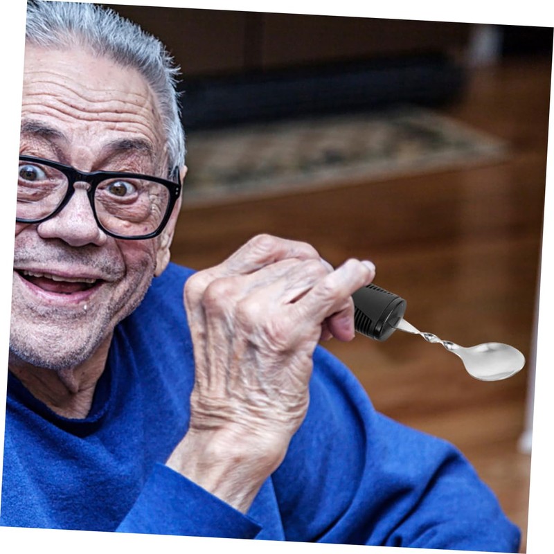 SHOWERORO 2 Sets Adaptive Utensils for Elderly Shaking Cutlery with
