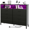 SOOWERY Black Dresser for Bedroom Led Bedroom Dresser with Charging
