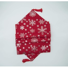 Lex's Linens Christmas Red Table Runner With a Silver Metallic Snowflake Design