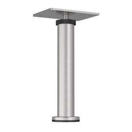 Richelieu Hardware 64217150155 5 15/16 in (150 mm) Round Furniture Leg with Levelling Glide, Satin Nickel, 1 Count (Pack of 1)