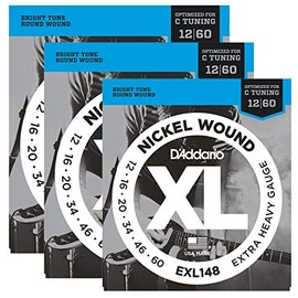 3 Pack D'Addario EXL148 Extra Heavy Drop C Tuning Electric Guitar Strings