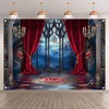 YCUCUEI 7x5ft Fabric Halloween Vampire Medieval Castle Backdrop Gothic Window