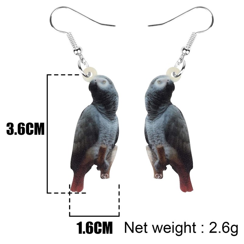 DUOWEI Cute Acrylic Parrot Earrings Dangle for Women Birds Accessories