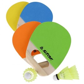Game & Exercise Padel Badminton Set with Shuttlecock Handler Set Yellow Blue 5ea