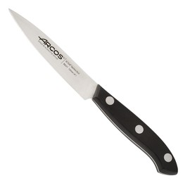 Arcos Paring knife 4 inches Nitrum Stainless Steel.Paring Knife for Peeling Fruits and Vegetables. Ergonomic Polypropylene Handle and blade 100 mm. Innovation, Elegance. Series Bolonia. Color Black.