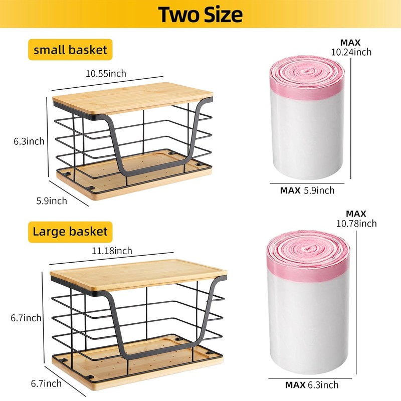 ALOCEO 2 Pack Large Garbage Bag Dispenser for 13/30/33 Gallon