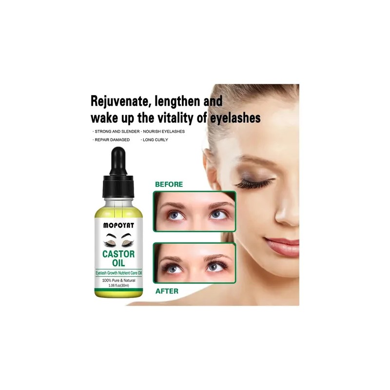 Aceite De Ricino Crecimiento Cejas Y Pestañas + Aplicador