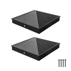 ZXNhome 5.5" x 5.5" Aluminium Alloy Pyramid Post Caps Fence Post Caps Cover Perfect, with Matte Black Finish Powder Coated Surface for Fence Wood Post of Decks, Garden or Corridors (2Pcs )