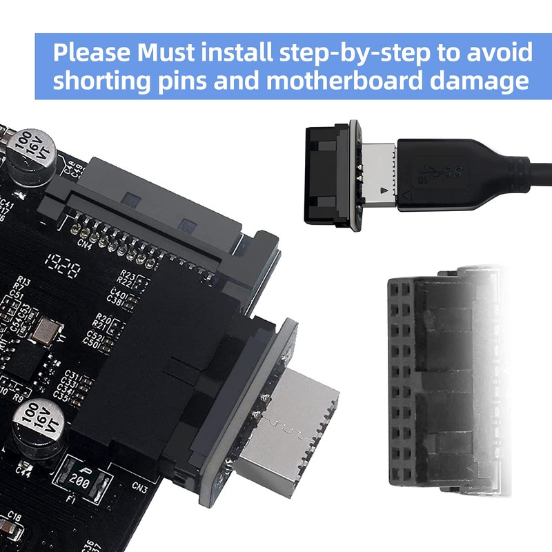 XTVTX USB Front Panel Adapter, Vertical USB 3.1 Front Panel