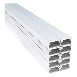 Canaleta Pvc Para Cable 10 Piezas 10x20mm X 1 Metro 1020 Color Blanco