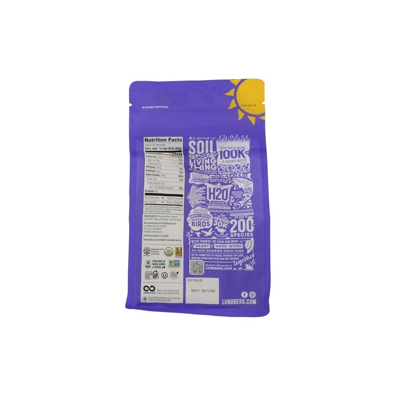 Lundberg Organic Jasmine Brown Rice – Long-Grain, Fluffy & Aromatic,