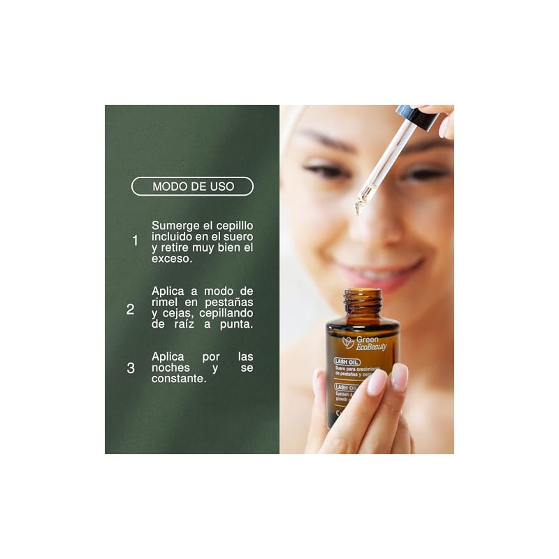 Green Eco Beauty Lash Oil Natural Eyelash Growth Serum with