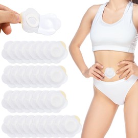 30Pcs Castor Oil Patches, Self-Adhesive Disposable Castor Oil Pack Wrap for Belly Button Wrap Pads Spunlace Cloth Highly Absorbent Organic Cover Compress Patches (Oil Not Included)