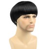 Black Mushroom Wig for Men Short Bowl Cut Wigs for