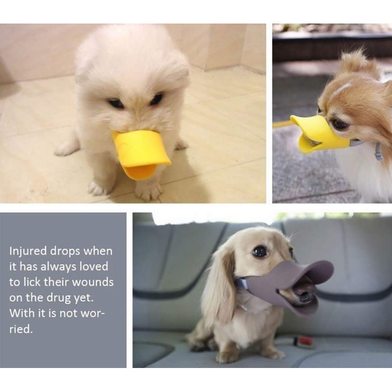 Dog Muzzles Anti Bite Silicone Duck-Bill Duck Mouth Shape Dog