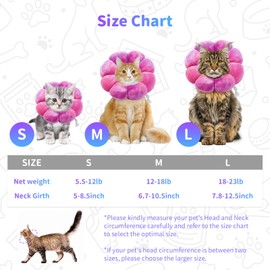 Y-blue Flower Cat Cone, Cat Cone Collar Dog Cone Soft Recovery E-Collar Dog Elizabethan Collar for Dogs and Cats, Cat Cones to Stop Licking(Rose Purple, M)