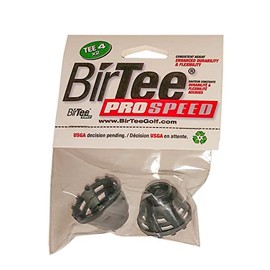 BirTee Pro Golf Tees - Size #4 (1") Individual Size Pack - 2 Tees Per Pack. Winter/Mat/Simulator Tees (Black)