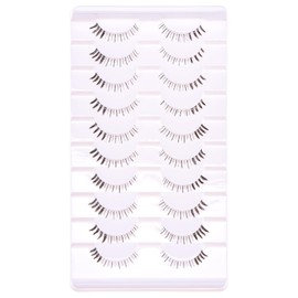 outopen 10 Pairs Bottom Lashes Strip Clear Band Bottom Lash Clusters Wispy Bottom Eyelashes Extension Soft Reusable Handmade DIY Anime Lower Lashes
