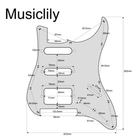 Musiclily Pro 11 Hole HSS ST Stratopic Guard for American/Mexican Fender Stratocaster Electric Guitar Floyd Rose Bridge Cut, 3 Ply Parchment