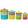 Mariachi 4-Piece Ceramic Kitchen Canister Set – Airtight Colorful Striped
